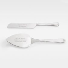 Engraved Stainless Silver Cake Server Set  - 56475