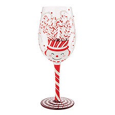 Candy Cane Cheer Wine Glass - 56499