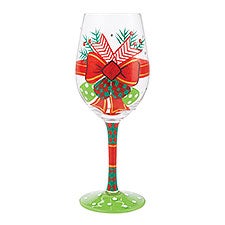 My Fancy Christmas Bow Wine Glass - 56502