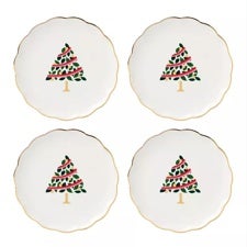 kate spade new york Evergreen Scalloped Small Plates, Set of 4    - 56506