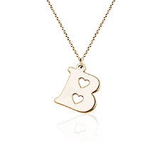 Initial Cut-Out Heart Necklace - 56518