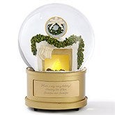 Engraved Fireplace Light Up Musical Snow Globe   - 56524