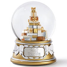Engraved Kittenish Ivory Presents Musical Globe - 56531