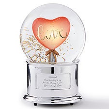 Engraved Love Balloon Light Up Musical Snow Globe - 56532