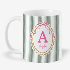 Kittenish Personalized Striped Initial Mugs - 56580