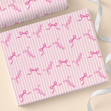 Kittenish Personalized Holiday Bows Wrapping Paper - 56616