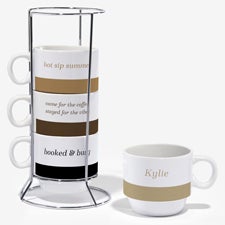 Write Your Own Personalized 6oz Stackable Mug Set of 4 - 56829