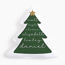 Merry Name Evergreen Personalized Tree Throw Pillow - 57182