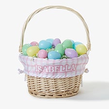 Bubble Name Personalized Easter Basket with Folding Handle - 57191