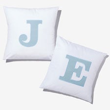 Light Wash Denim Initial Applique Throw Pillow by Jessie James Decker - 57282