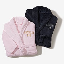 Embroidered Bow Youth Fleece Robe by Jessie James Decker - 57327