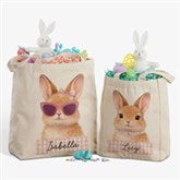 Storybook Girl Bunny Personalized Easter Canvas Tote Bag - 57342