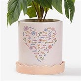 Blooming Heart Personalized Ceramic Flower Pot - Pink - 57367
