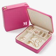 Bold & Chic Personalized Leatherette Large Square Jewelry Case  - 57455