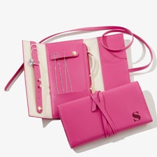 Bold & Chic Personalized Leatherette Jewelry Roll  - 57462