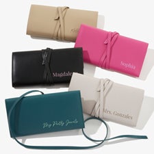 Yours Truly Personalized Leatherette Jewelry Roll  - 57463