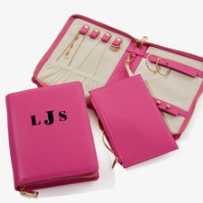 Bold & Chic Personalized Leatherette Bi-fold Jewelry Case  - 57465