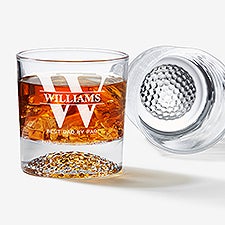Lavish Last Name Engraved Old Fashioned Golf Whiskey Glass Set of 2 - 57631