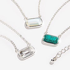 Silver Birthstone Pendant Necklace - 57678