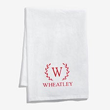 Laurel Initial Embroidered Tea Towel - 57814