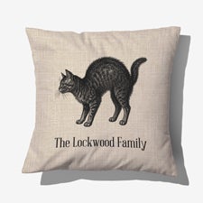 Eerie Ink Black Cat Personalized Throw Pillow - 57872