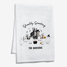 Ghostly Greetings Personalized Halloween Tea Towel - 58040