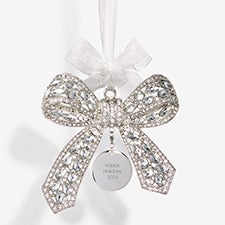Engraved Jeweled Bow Ornament - 58294