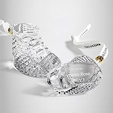 Etched Waterford Baby Bootie Ornament - 58296