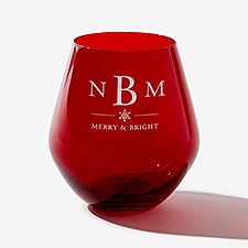 Engraved Red Stemless Wine Glass by Nikki Boyd - 58614