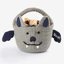 Embroidered Felt Bat Halloween Treat Bag  - 58739