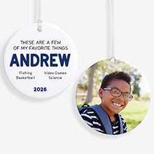 My Favorite Things Personalized Round Ornament - 58843
