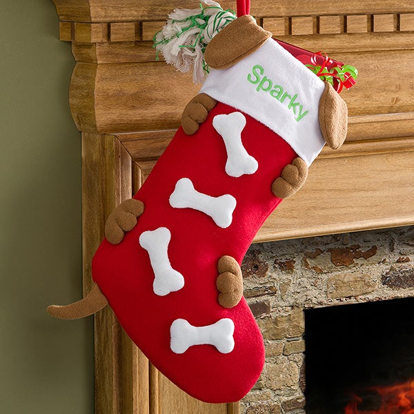 Personalized Christmas Stockings for Dogs - Doggie Bones - 11090