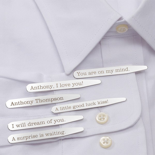 Personalized Hidden Message Collar Stays - 11378