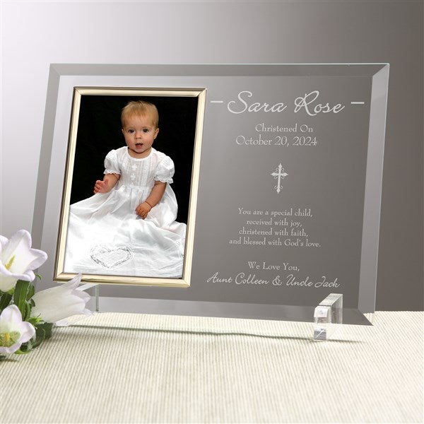 Engraved Christening Picture Frames - Christened With Faith - 12777