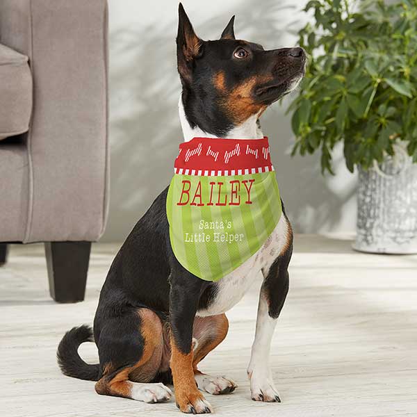Personalized Dog Christmas Bandanas - Santa's Helper - 13462