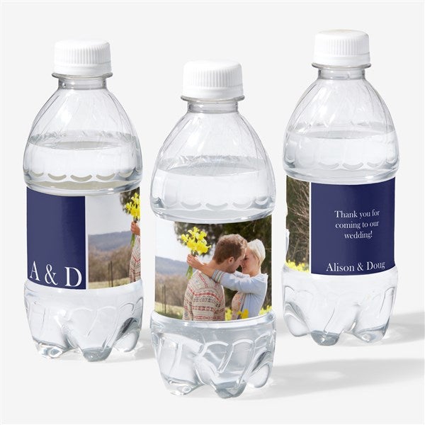 Personalized Photo Water Bottle Labels - Wedding Couple - 14505