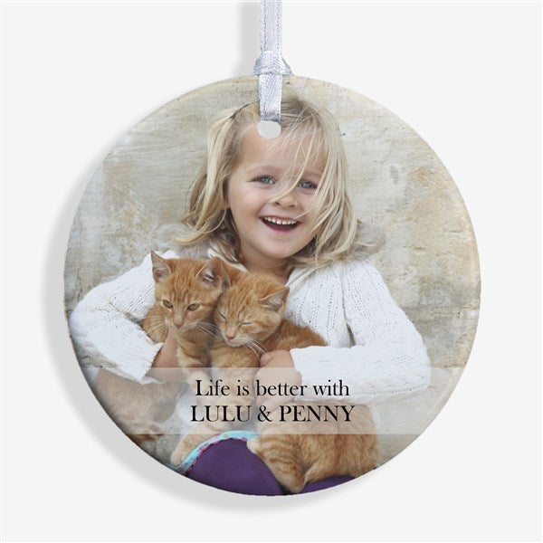 Personalized Pet Christmas Ornament - 2-Sided Pet Photo - 15249