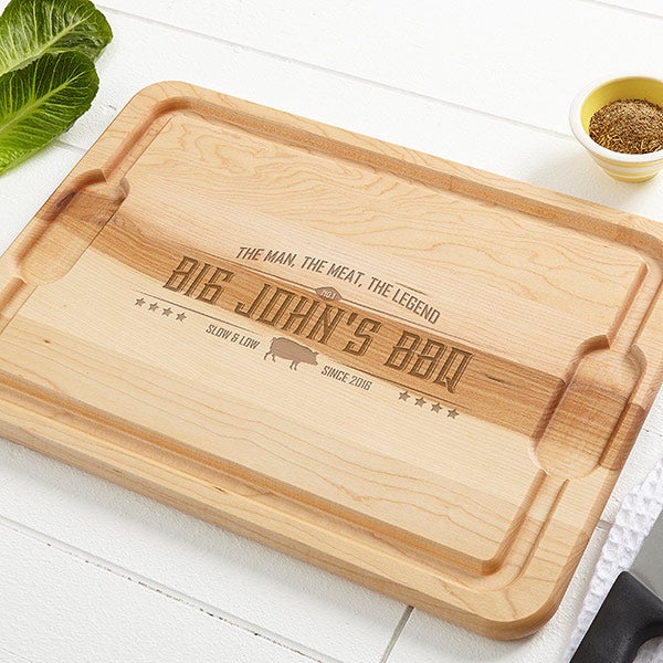 Personalized Maple Cutting Board - The Man, The Meat, The Legend - 15665
