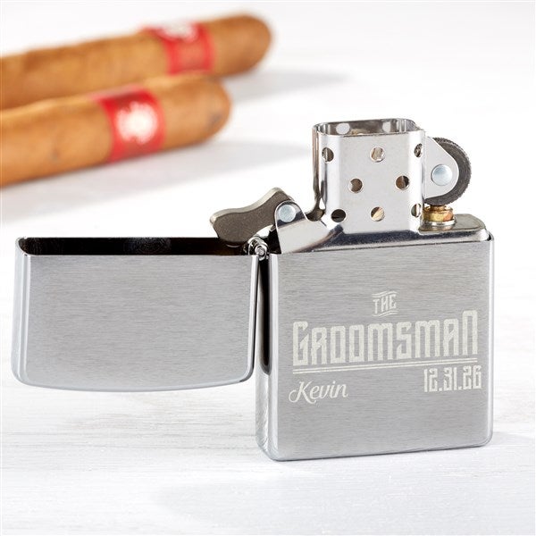 Personalized Zippo Windproof Groomsman Lighter - I Do Crew - 15767