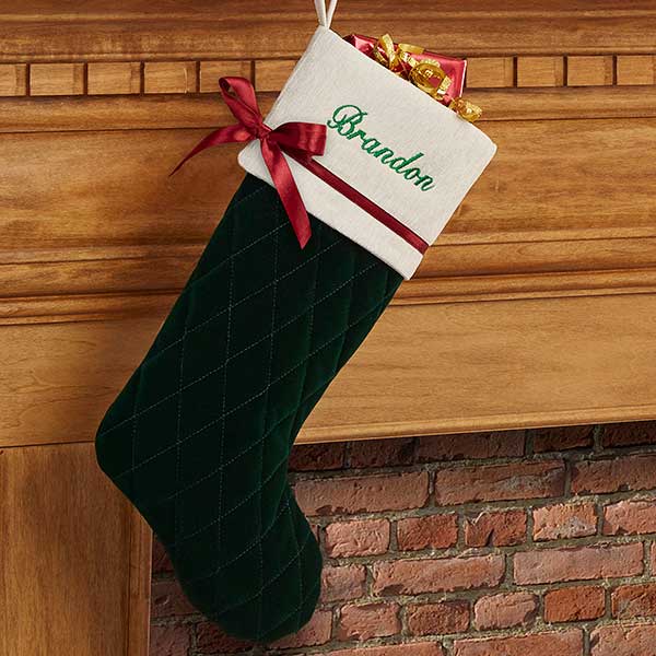 Personalized Quilted Christmas Stockings - Winter Classic - 16279