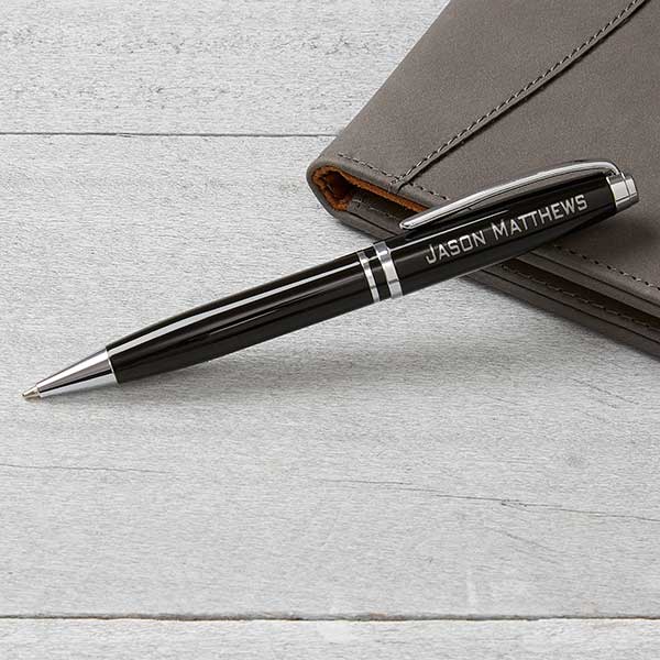 Personalized Pen - Black & Silver
