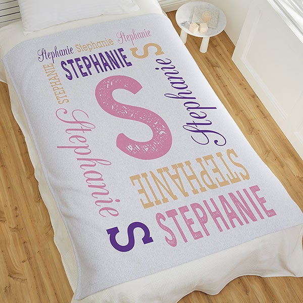 Personalized Repeating Name Kids Blankets - 17428