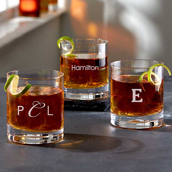 Custom Whiskey Glass, Monogrammed Whiskey Glasses, Rocks Glasses