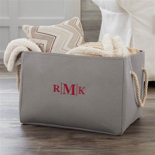 Personalized Canvas Storage Totes - Monogram & Name - 18682