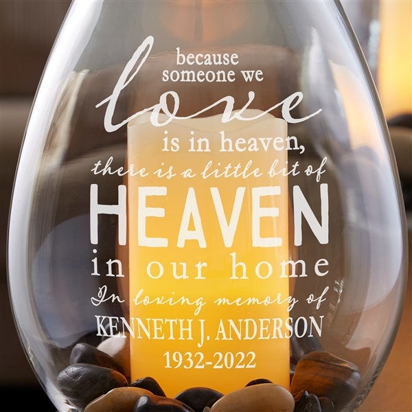 Memorial Engraved Glass Hurricane Candle Holder