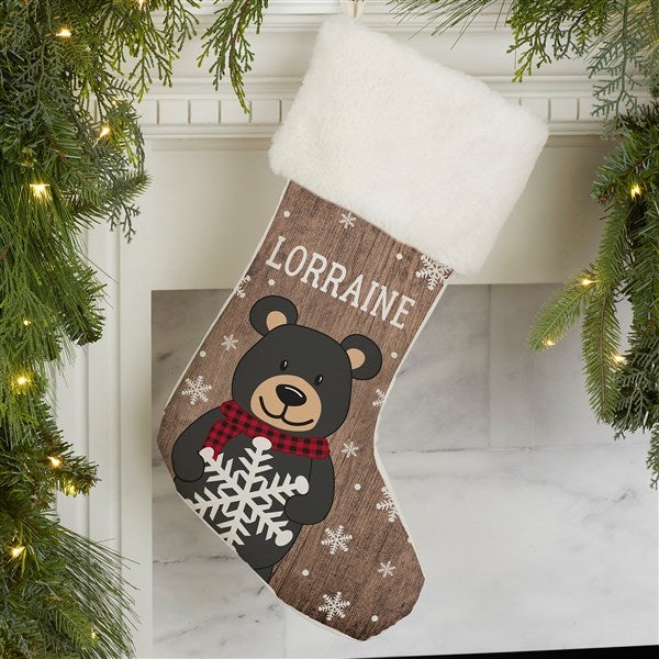 Personalized Christmas Stockings - Holiday Bear Family - 19348