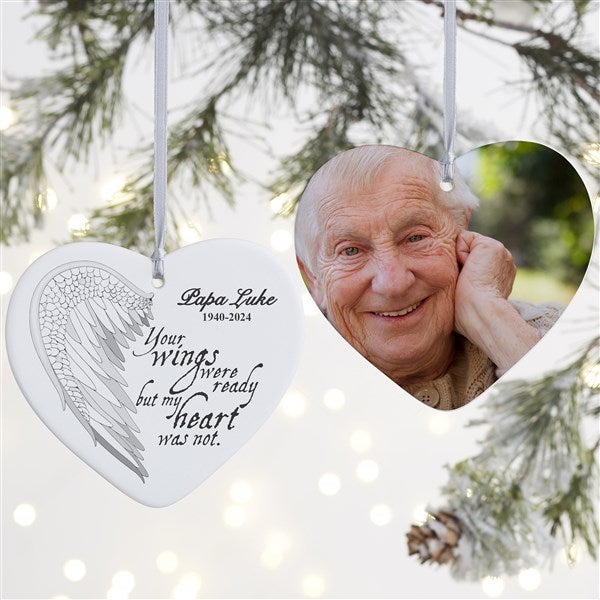 Angel Wings Personalized Photo Memorial Ornament - 19551