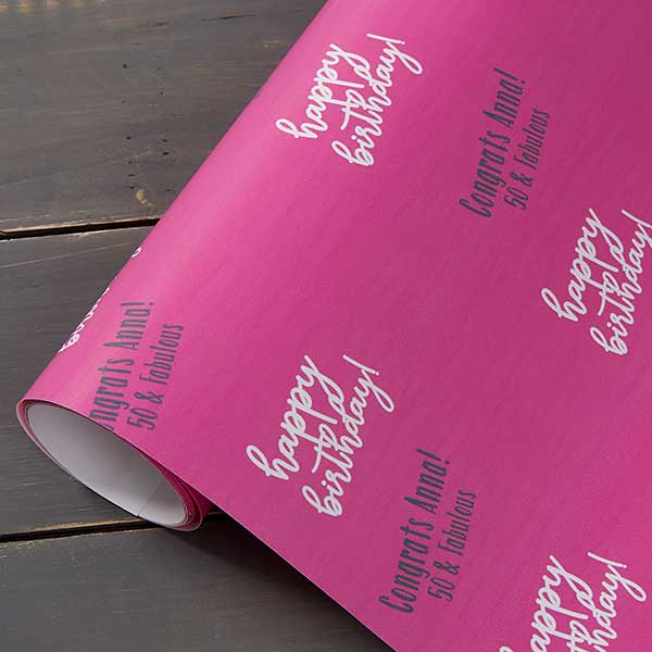 Step & Repeat Personalized Birthday Wrapping Paper Roll