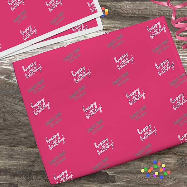 Happy Birthday On Pink  Birthday wrapping paper, Pink happy birthday, Happy  birthday design