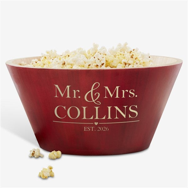 Personalized Red Bamboo Bowls - Wedding Couple - 20149